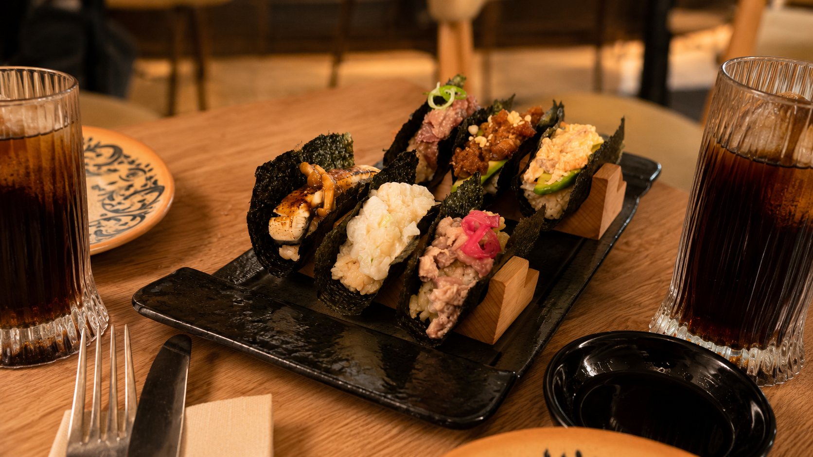 Handrolls japoneses para compartir en Mercado SantaAna